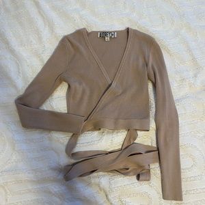 Tan wrap top size small